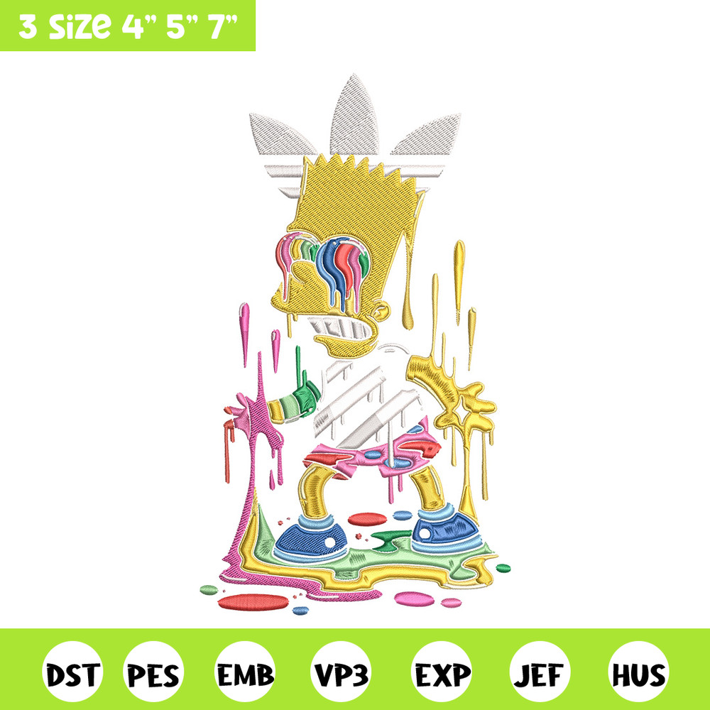 Bart simpson Embroidery Design, Simpson Embroidery, Embroidery File, Adidas Embroidery, Anime shirt, Digital download..jpg