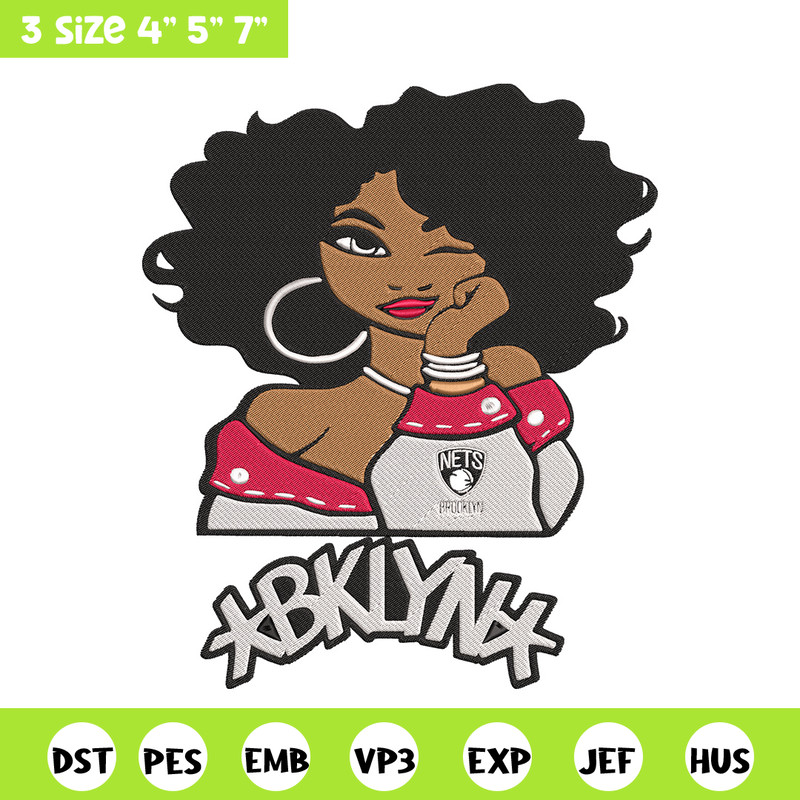 Brooklyn Nets girl embroidery design, NBA embroidery, Sport embroidery, Logo sport embroidery, Embroidery design..jpg