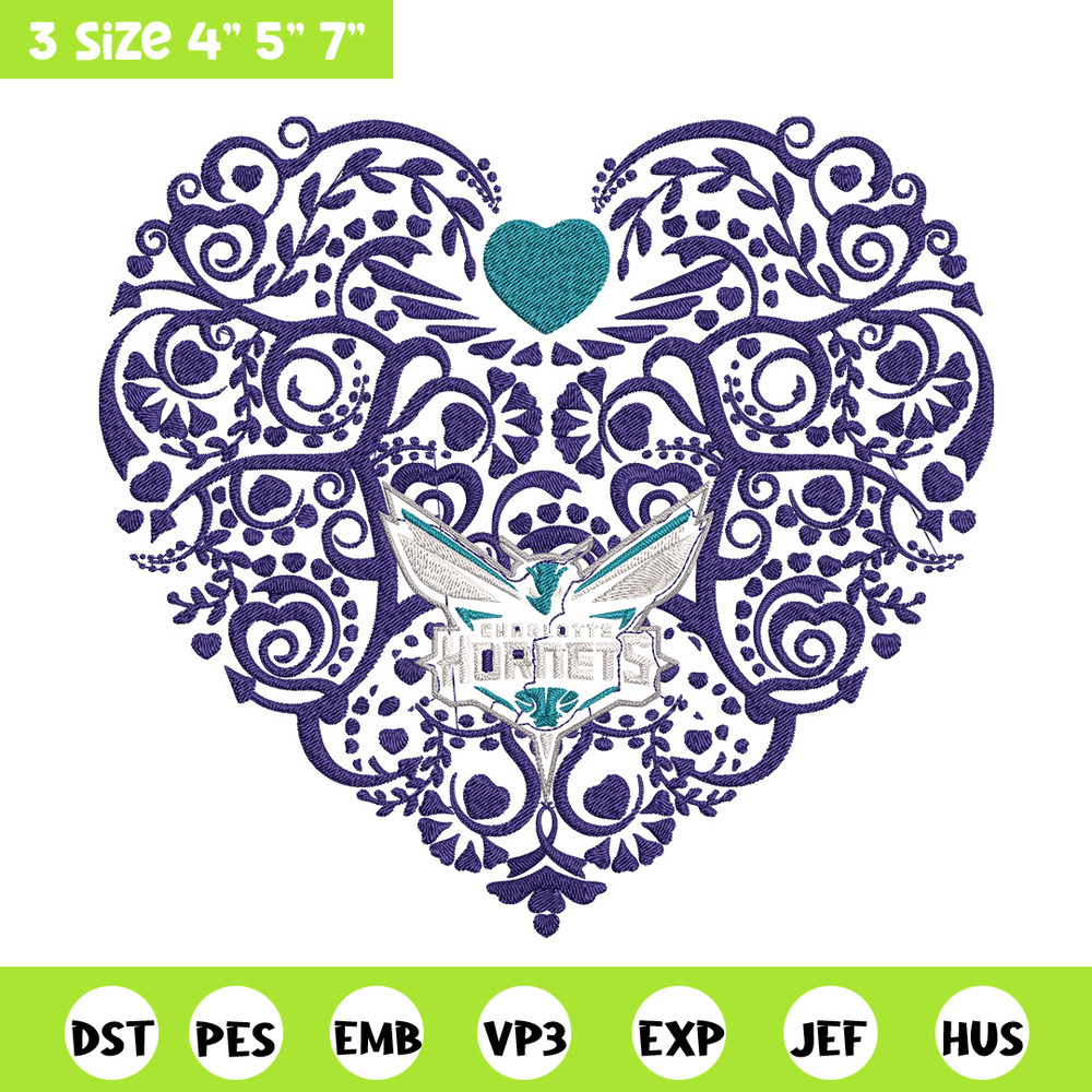 Charlotte Hornets heart embroidery design, NBA embroidery, Sport embroidery, Embroidery design, Logo sport embroidery..jpg