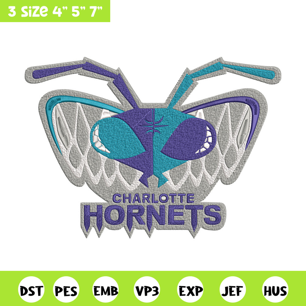 Charlotte Hornets Logo embroidery design, NBA embroidery, Sport embroidery, Embroidery design, Logo sport embroidery.jpg
