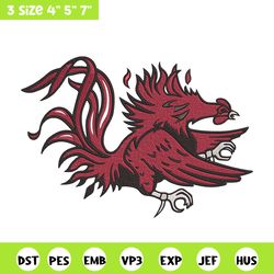 gamecock mascot embroidery design, ncaa embroidery, sport embroidery, logo sport embroidery,embroidery design