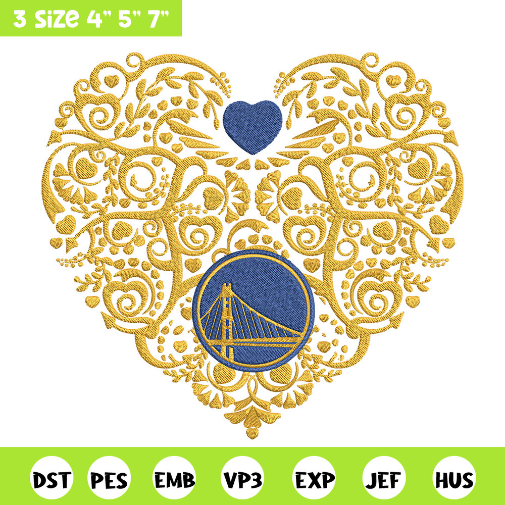 Golden State Warriors heart embroidery design, NBA embroidery,Sport embroidery, Embroidery design,Logo sport embroidery.jpg