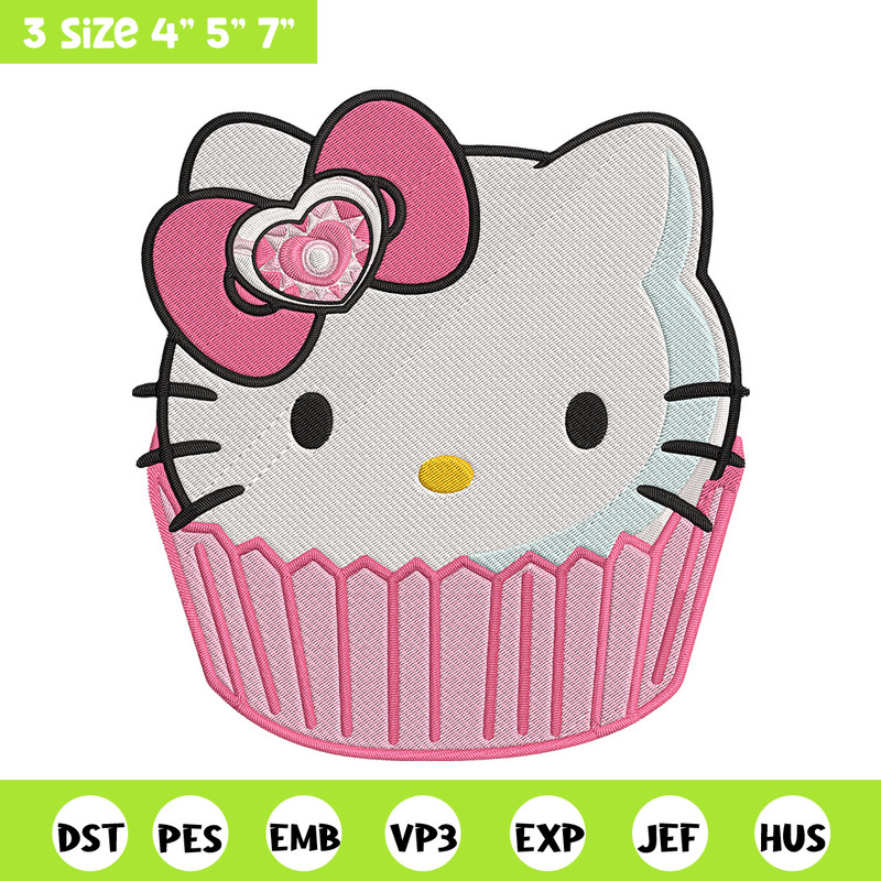 Hello Kitty cake Embroidery Design, Hello kitty Embroidery, Embroidery File, Anime Embroidery, Digital download.jpg