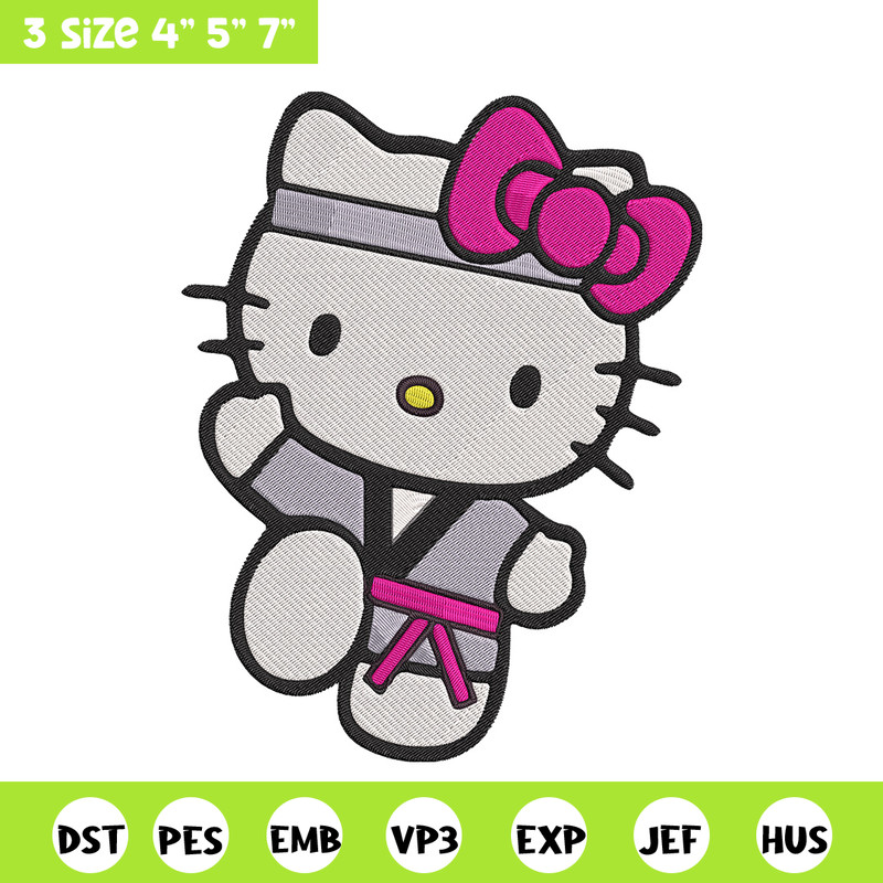 Hello kitty Taekwondo Embroidery Design, Hello kitty Embroidery, Embroidery File, Anime Embroidery, Digital download.jpg