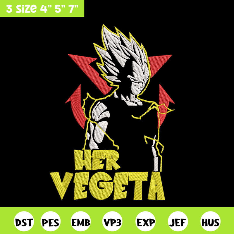 Her Vegeta Embroidery Design, Dragonball Embroidery, Embroidery File, Anime Embroidery, Anime shirt, Digital download.jpg