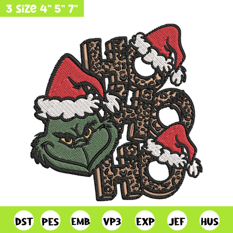 Ho Ho Ho The Grinch Embroidery design, Grinch Embroidery, logo design, Embroidery File, logo shirt, Instant download..jpg