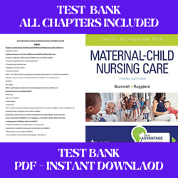 davis advantage for maternal child nursing care 3rd edition by scannell ruggiero test bank all chapters included