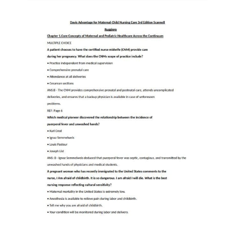 Davis Advantage for Maternal-Child Nursing Care 3rd Edition by Scannell Ruggiero Test Bank All Chapters (6).png