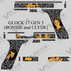 vector design, glock 17 gen 5 "bonnie and clyde"