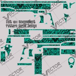 vector design, colt 1911 government "pattern scrollwork"