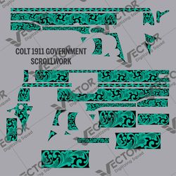 vector design, colt 1911 government "scrollwork"