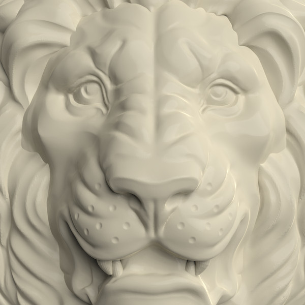 Lion basrelief stl 3d model cnc.394.png