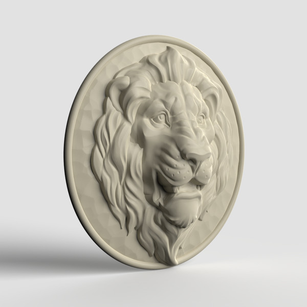 Lion basrelief stl 3d model cnc.395.png