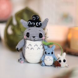 Crochet pattern Totoro amigurumi toy, My Neighbor pdf digital pattern, kawaii Ghibli Studio anime toy tutorial