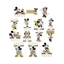 Disney Gucci Svg Bundle, Gucci Mickey And Minnie Svg, Fashion brand logo Svg, Gucci Logo Svg, Digital Download