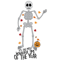 skeleton it's the most wonderful time of the year png, halloween sublimation design, digital download