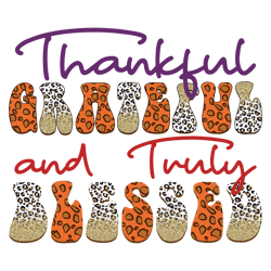 thankful grateful and truly blessed png, halloween sublimation design, digital download
