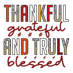 thankful grateful and truly blessed png, halloween sublimation design, digital download (1)