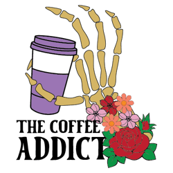 the coffee addict png, halloween sublimation design, digital download