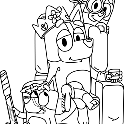 mum bluey bingo outline svg, bluey svg, bluey heeler svg, bluey dog svg, cartoon dog svg, bluey character svg