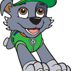 rocky svg, paw patrol svg, paw patrol clipart, cartoon paw svg, dog patrol svg, digital download (1)