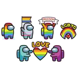 among us lgbtq rainbow pride among us svg, valentine svg, among us svg, lgbt svg, among us valentine svg, heart svg