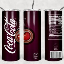 coca cola cherry tumbler png, coca cola cherry 20oz & 30oz skinny sublimation designs png, drinks tumbler png