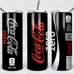 coca cola zero tumbler png, coca cola zero 20oz & 30oz skinny sublimation designs png, drinks tumbler png