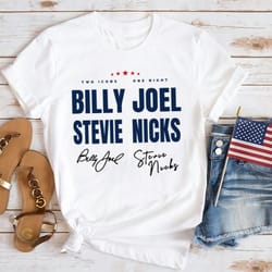 signature billy joel stevie nick tour 2023 shirt, two icon one night concert shirt, billy joel 90s shirt
