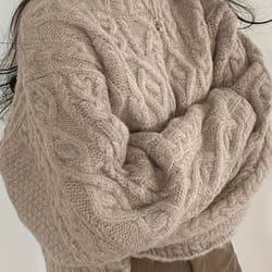 cable knit drop shoulder sweater - vintage long sleeve sweater for fall & winter - women's clothing