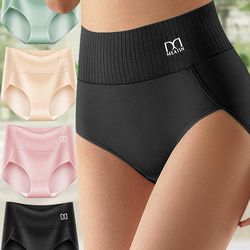 4pcs women's cotton underwear high waisted full coverage ladies panties