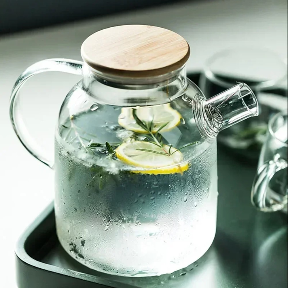 Premium Transparent Borosilicate Glass Teapot Heat Resistant Kettle for Flower Puer Herbal Tea