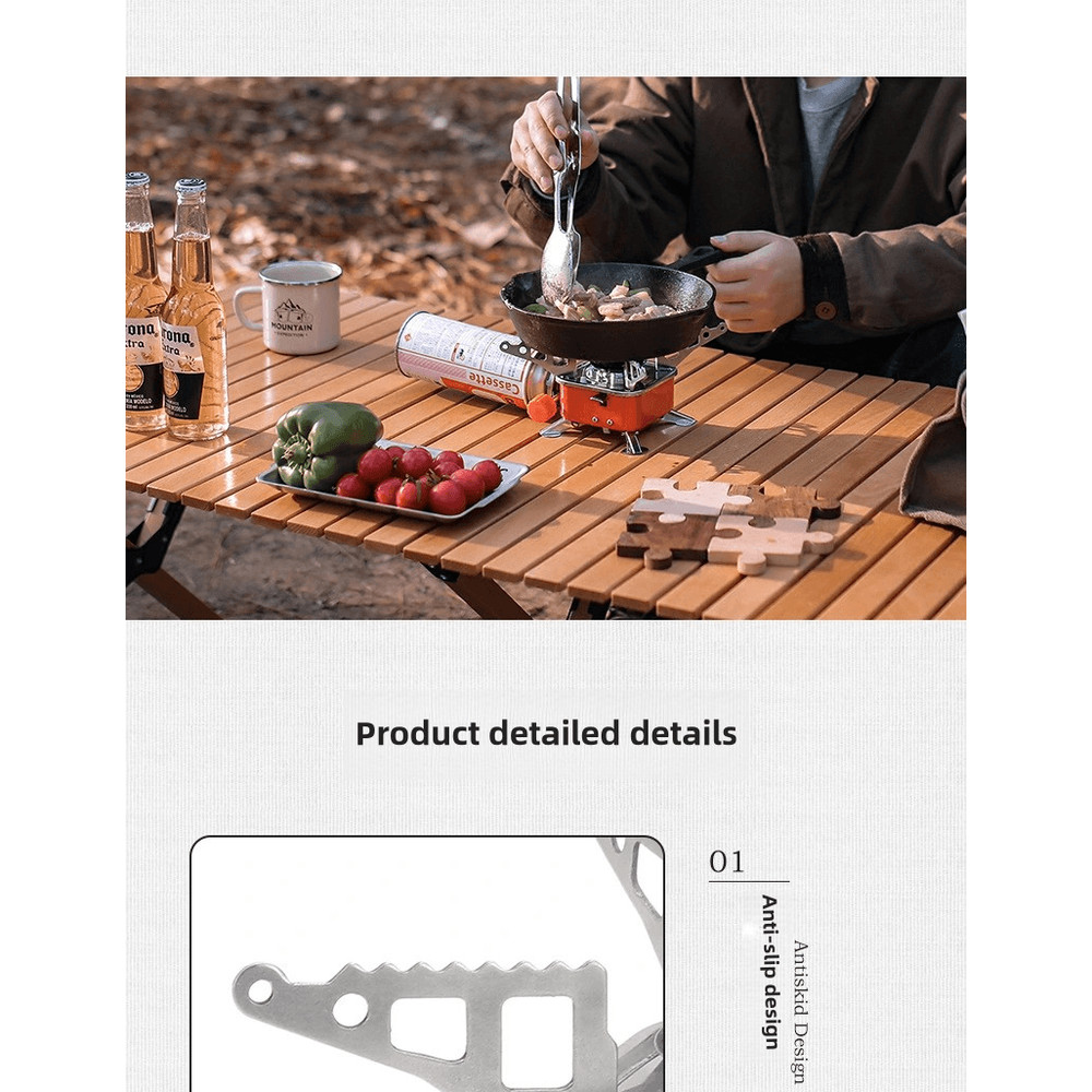 Mini Square Cooktop Portable Folding Gas Grill for Camping Hiking Outdoor Cooking