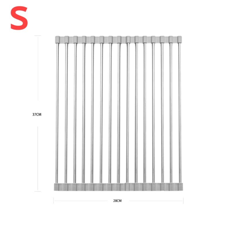 Foldable Silicone Drying Rack For Sink Stainless Steel Fruit  Vegetable Drainer Sponge Holder Kitch 6