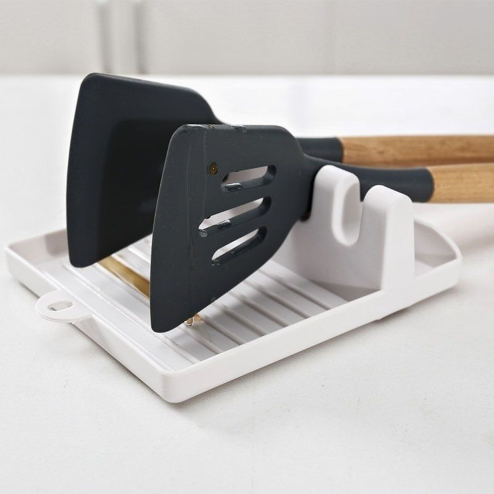 Kitchen Spoon Holder  Organizer NonSlip Plastic Rack for Forks Spatulas Chopsticks  SpaceSavi