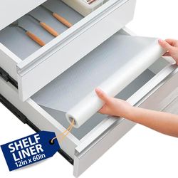 waterproof kitchen shelf liner – non-slip cabinet & drawer liner, easy clean & durable mat