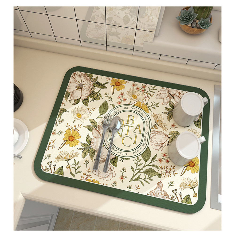 Super Absorbent Large Kitchen Absorbent Mat Antiskid Draining Coffee Dish Drying Mat Quick Dry Bath 13