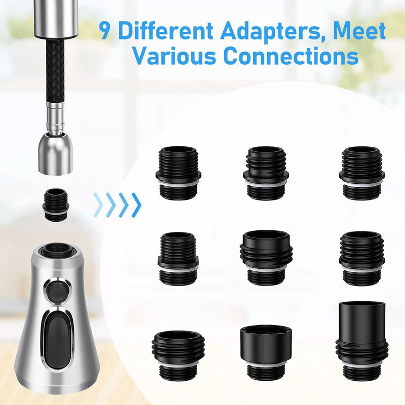 Universal Pull Down Spray Head Kitchen Faucet Part Compatible With Moen Delta Kohler Chrome Replace 2