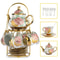 Premium Ceramics Tea Cup Set for Adults – 20 Pcs Coffee Cups with Stylish Metal Holder, Gold Accents