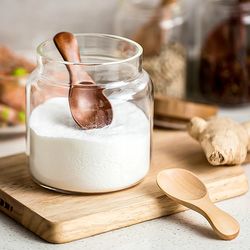 4pcs mini wooden spoons – short handle kitchen spice scoops for sugar, tea & coffee (kids-friendly kitchen gadgets)