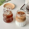 INS Glass Cup HeatResistant Tumbler For Coffee Tea Juice Milk Transparent Stripe Design Home Water 2
