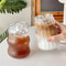 INS Glass Cup HeatResistant Tumbler For Coffee Tea Juice Milk Transparent Stripe Design Home Water 1