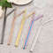 Colorful 304 Stainless Steel Metal Straws Set Reusable Drinking Straws With Brush  Cocktail Straw 3