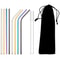 Colorful 304 Stainless Steel Metal Straws Set Reusable Drinking Straws With Brush Cocktail Straw 8