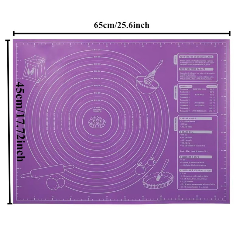NonSlip Silicone Baking Mat Large NonStick Pastry Mat For Fondant Pie Dough Cookies Pizza 4