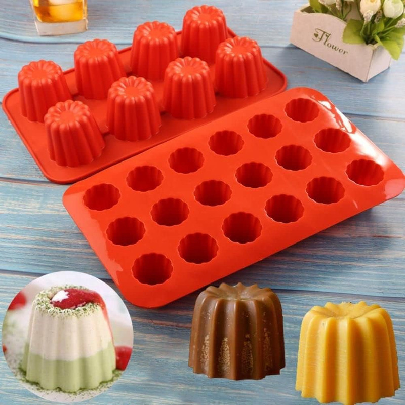 Silicone Canele Mold Mini Nonstick Canneles Cake Pan For Mousse Fondant Muffins DIY Baking Tray Ki 0