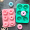6Cavity Silicone Donut Baking Molds Multicolor Doughnut Pans With Flower Swirl Shaped Designs For 1
