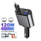 Ultimate 120W Fast Charge Car Charger Retractable Cable For IPhone Samsung Type C PD Adapter 6