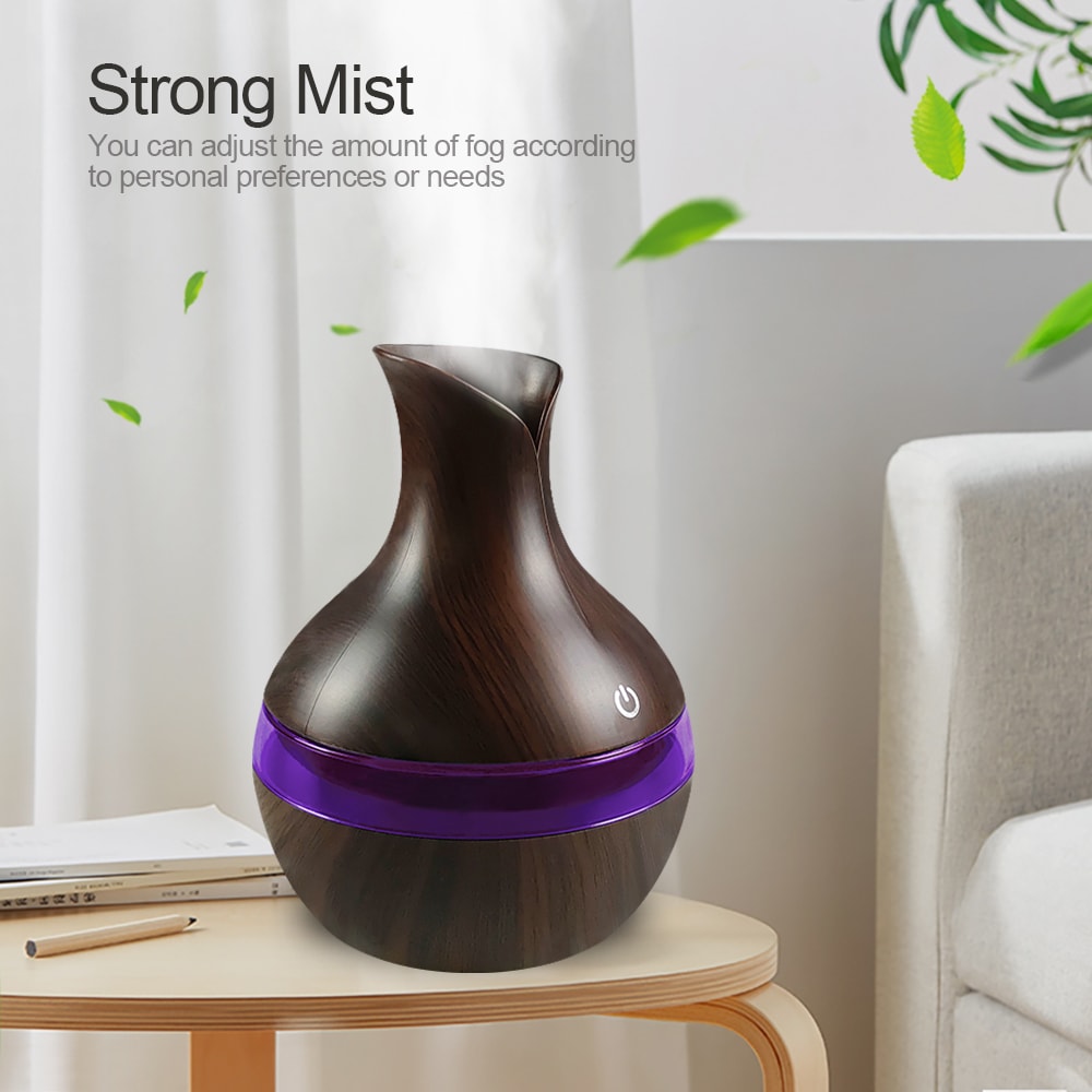 7-Color Mood LED Cool Mist Maker, 300ml USB Aromatherapy Humidifier Diffuser for Dry Air Relief in Bedroom & Home