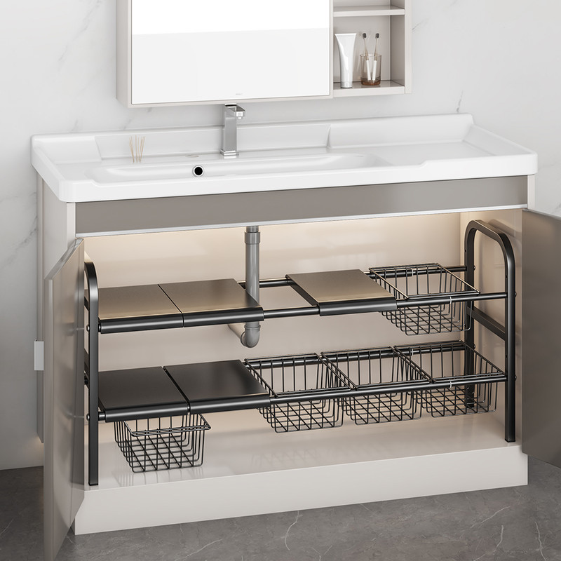 Expandable Under Sink Organizer With Removable Baskets MultiUse Kitchen  Bathroom Cabinet Shelf Org 0